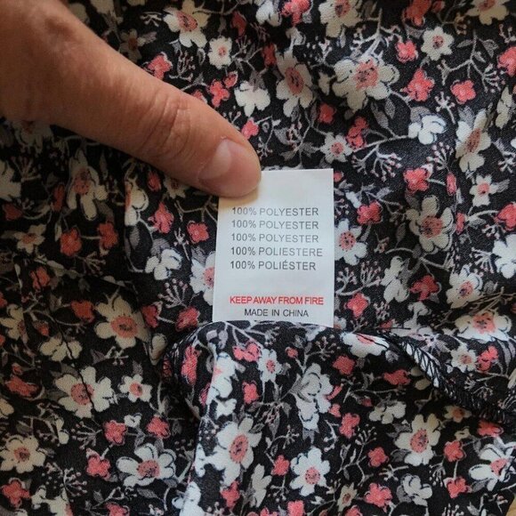 Whimsigoth Wrap Blouse Small Ruffle Bell Sleeve Moody Floral - Picture 8 of 13